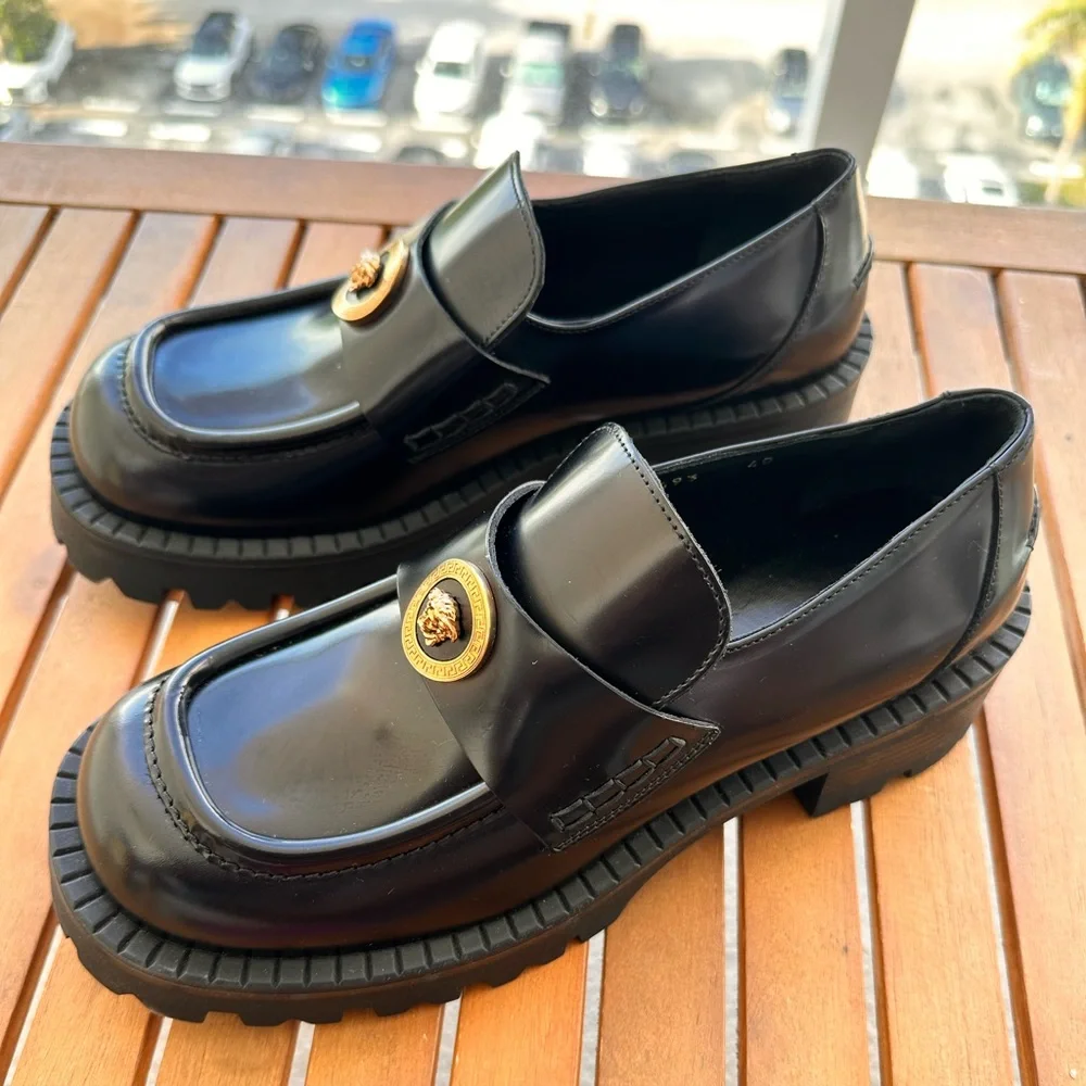 💯 - New Authentic VERSACE ALIA PLATFORM LOAFERS 35 MM SIZE 40